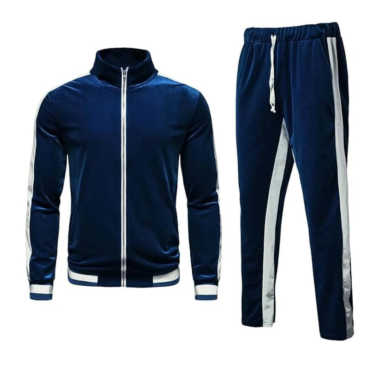 High Quality Winter 100% Cotton Streetwear Tracksuit Set With Side Stripes Custom Logo Stitching Jacket And Pant For Men 300 Gsm - Buy Product on Alibaba.com