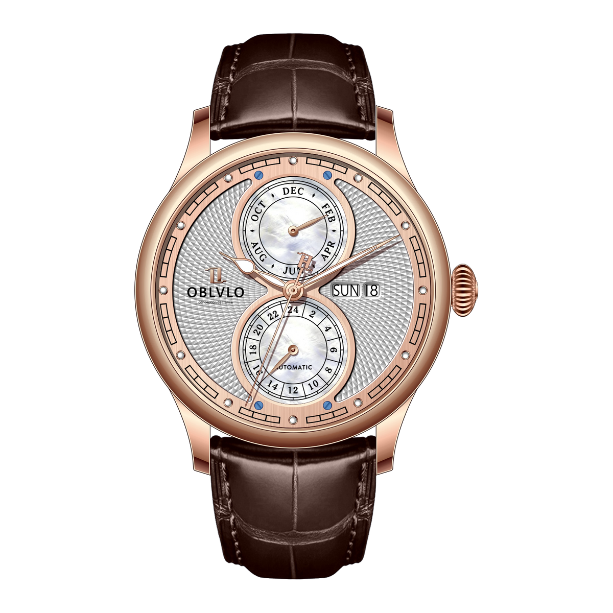 Mother of Pearl AM Vintage Dress Design Automatic Watch
