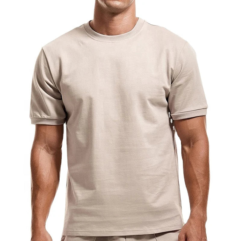 Men's Casual Clothing Set Custom Wholesale Winter Two Piece Embroidered Quick Dry T-Shirt and Shorts 100% Cotton