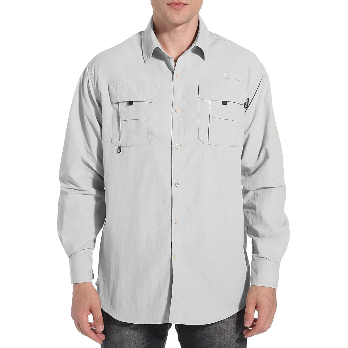 Men's Outdoor Fishing Shirt Long Sleeve Hiking Tops UPF 50+ Sun Protection Shirt Quick Dry Lightweight Shirt With Pockets
