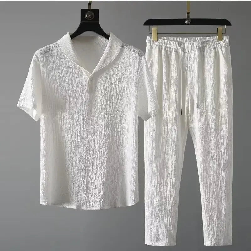 Summer New Men's Casual Sets T-Shirts +Pants Sportswear