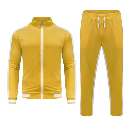 High Quality Winter 100% Cotton Streetwear Tracksuit Set With Side Stripes Custom Logo Stitching Jacket And Pant For Men 300 Gsm - Buy  Product on Alibaba.com