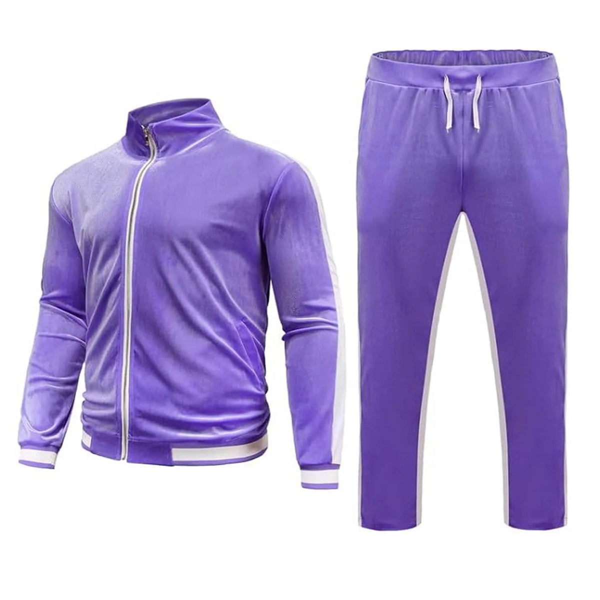 High Quality Winter 100% Cotton Streetwear Tracksuit Set With Side Stripes Custom Logo Stitching Jacket And Pant For Men 300 Gsm - Buy  Product on Alibaba.com