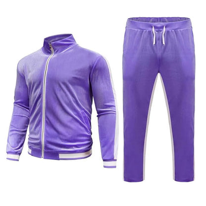 High Quality Winter 100% Cotton Streetwear Tracksuit Set With Side Stripes Custom Logo Stitching Jacket And Pant For Men 300 Gsm - Buy  Product on Alibaba.com