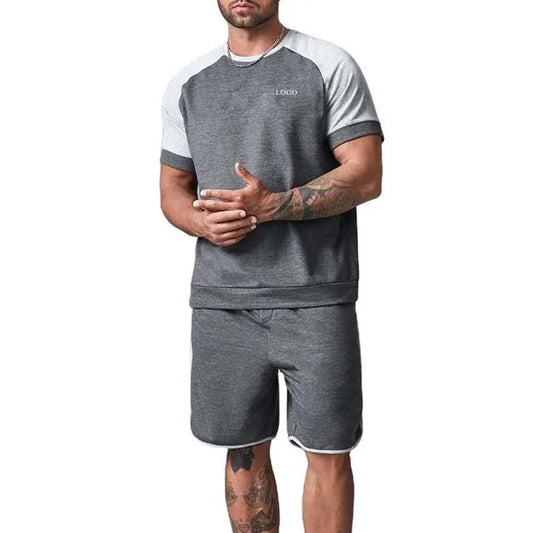 Men's Outfits Shorts And T-shirts 2 Piece Set Sweat Suit For Casual Wear Gym Fitness Wear Contrast Color Cotton Men's Sets - Buy  Product on Alibaba.com