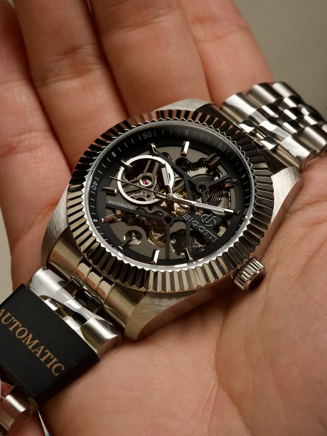 Bigotti Milano Men's Mechanical Automatic Skeleton Watch