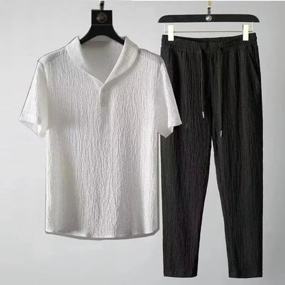 Summer New Men's Casual Sets T-Shirts +Pants Sportswear