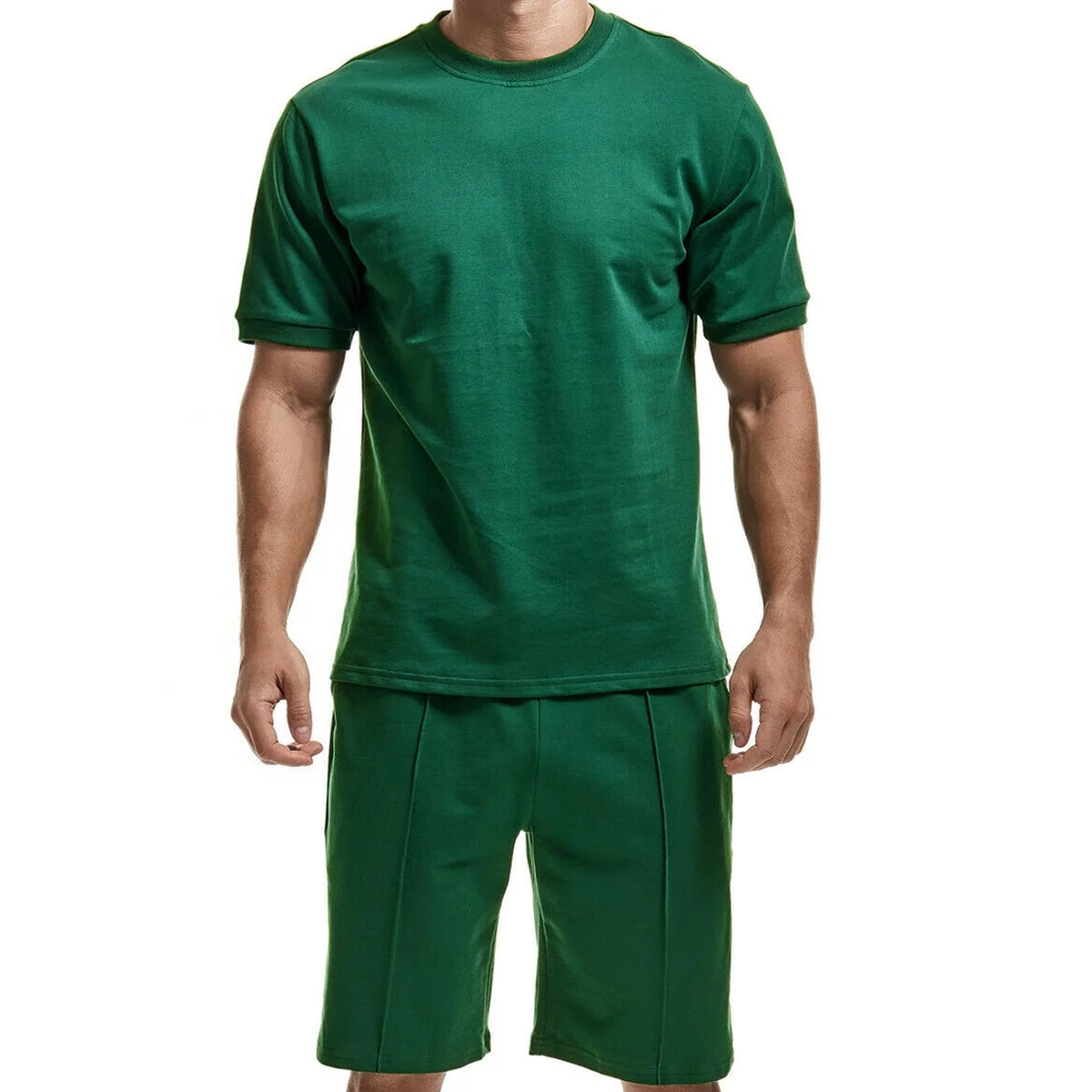 Men's Casual Clothing Set Custom Wholesale Winter Two Piece Embroidered Quick Dry T-Shirt and Shorts 100% Cotton