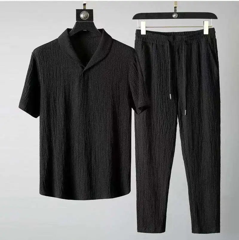 Summer New Men's Casual Sets T-Shirts +Pants Sportswear