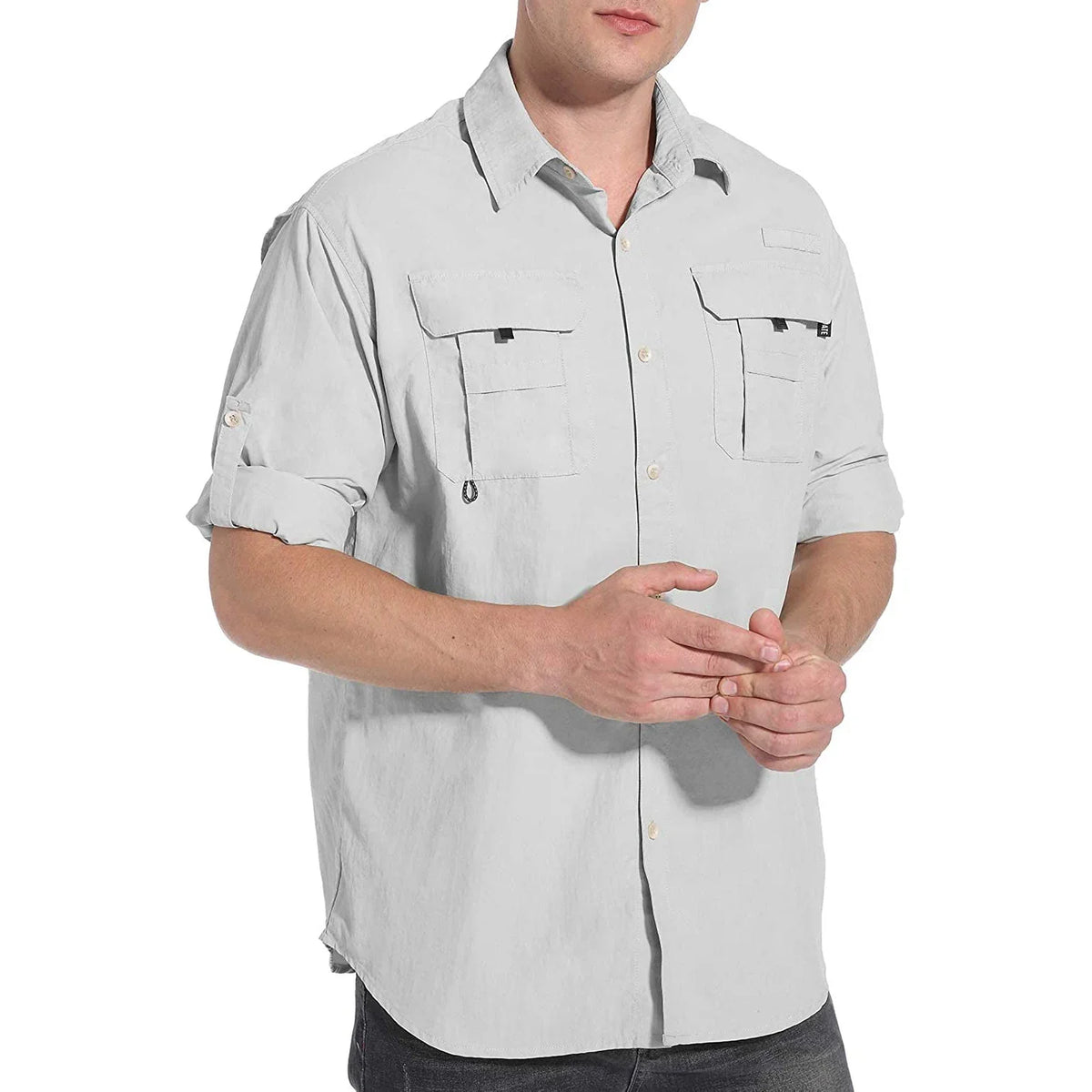 Men's Outdoor Fishing Shirt Long Sleeve Hiking Tops UPF 50+ Sun Protection Shirt Quick Dry Lightweight Shirt With Pockets