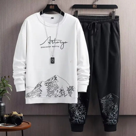 Autumn Men's Long Sleeved Sweater Long Sleeved Men's Suit Two Piece Men's Clothing Set - Buy  Product on Alibaba.com
