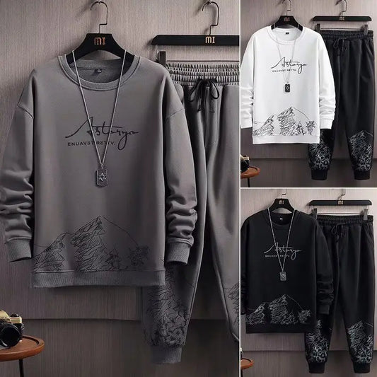 Autumn Men's Long Sleeved Sweater Long Sleeved Men's Suit Two Piece Men's Clothing Set - Buy  Product on Alibaba.com