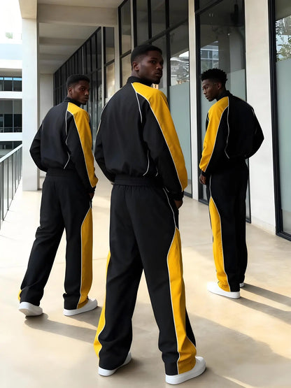 OEM Custom Men' Sets Sportwear Lightweight Zipper 100% Nylon Casual Outerwear Set Tracksuit for Men