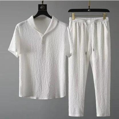Summer New Men's Casual Sets T-Shirts +Pants Sportswear