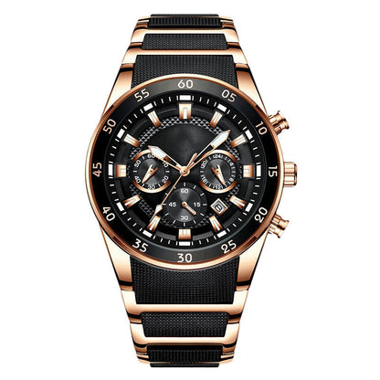 Men's Waterproof Multifunctional Quartz Watch